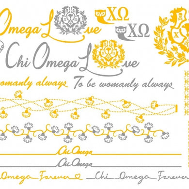 Metallic Temporary Jewelry Tattoo - Chi Omega