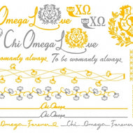 Metallic Temporary Jewelry Tattoo - Chi Omega