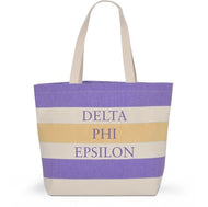 Striped Sorority Tote - Delta Phi Epsilon