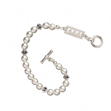Swarovski White Pearl and Crystal Bracelet - Delta Delta Delta