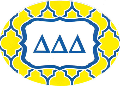 Oval Quatrefoil Decal - Delta Delta Delta