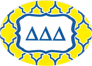 Oval Quatrefoil Decal - Delta Delta Delta