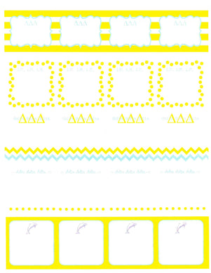 Sorority Label Stickers - Delta Delta Delta