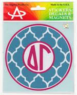 Quatrefoil Monogram Decal - Delta Gamma
