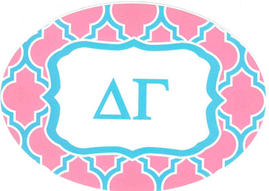 Oval Quatrefoil Decal - Delta Gamma