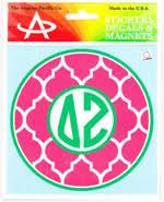 Quatrefoil Monogram Decal - Delta Zeta