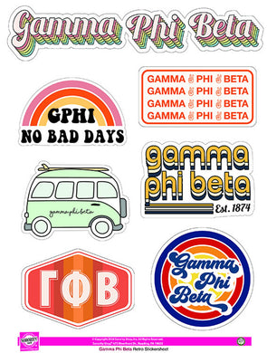 Retro Sticker Sheet - Gamma Phi Beta