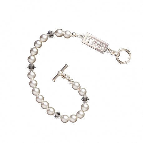 Swarovski White Pearl and Crystal Bracelet - Gamma Phi Beta