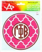 Quatrefoil Monogram Decal - Gamma Phi Beta