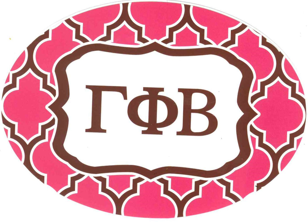 Oval Quatrefoil Decal - Gamma Phi Beta