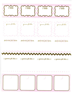 Sorority Label Stickers - Gamma Phi Beta