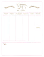 Weekly Schedule Pad - Gamma Phi Beta