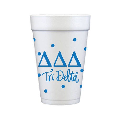 Polka Dot Styrofoam Cups - Delta Delta Delta