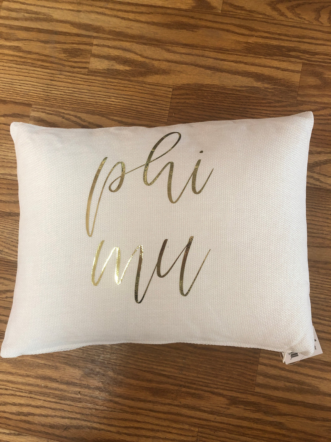 Gold Script Pillow - Phi Mu