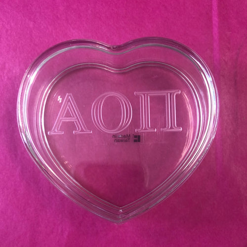 Acrylic Heart Box - Alpha Omicron Pi