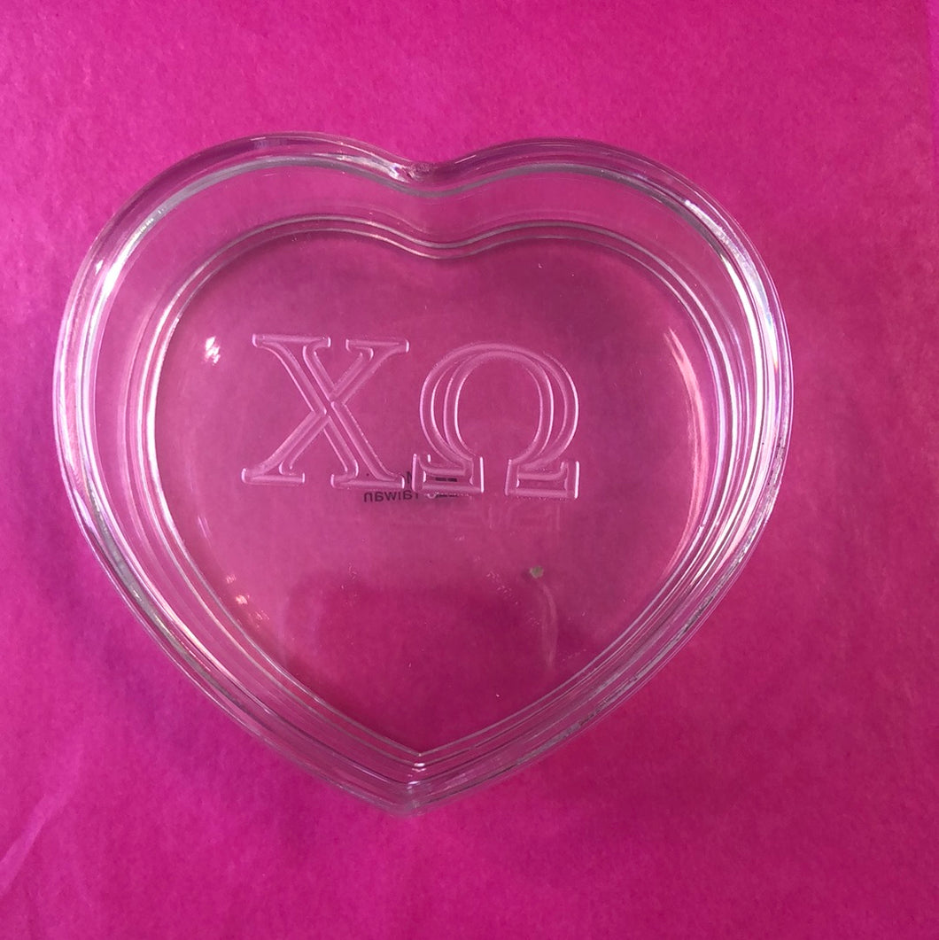 Acrylic Heart Box - Chi Omega