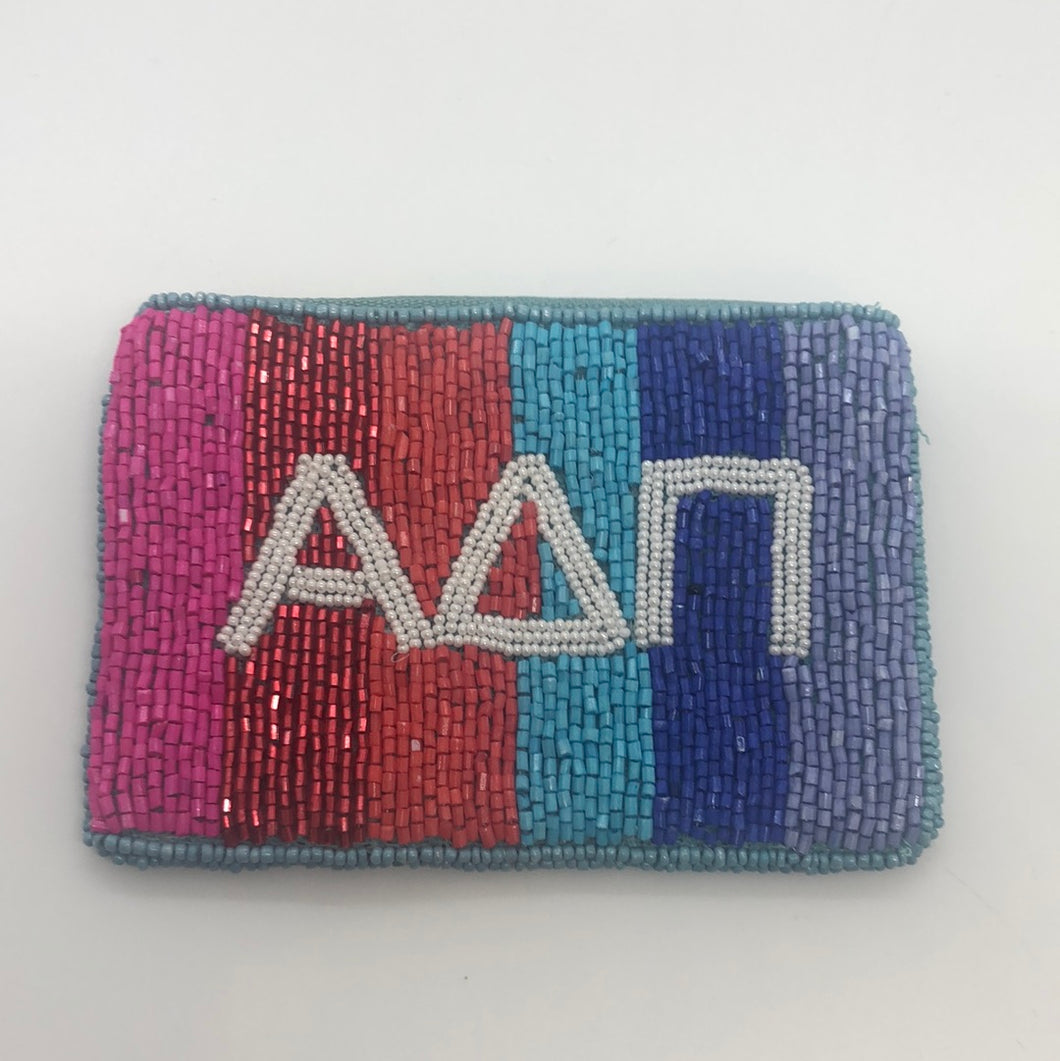 Greek Stripe Pouch-Alpha Delta Pi