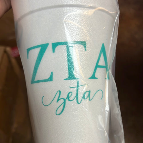 Styrofoam Cups - Letters and Name - Zeta Tau Alpha