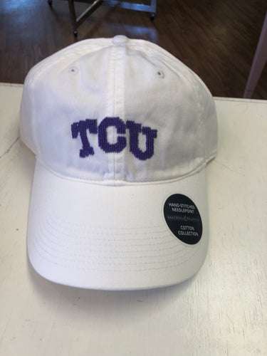 TCU Needlepoint Hat white