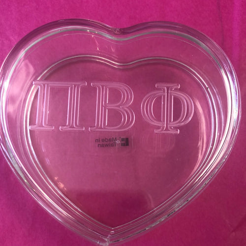 Acrylic Heart Box - Pi Beta Phi
