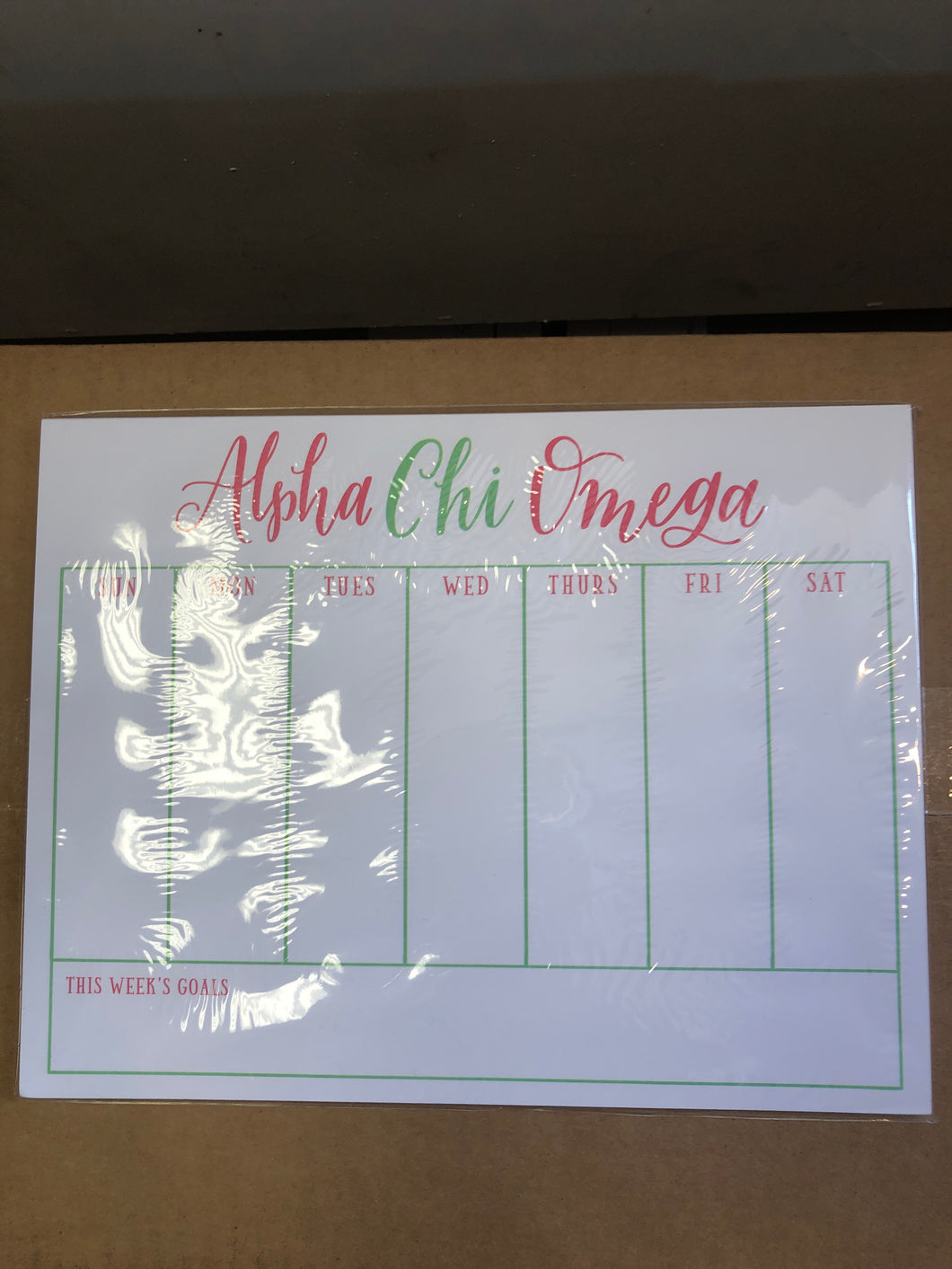 Weekly Schedule Pad - Alpha Chi Omega