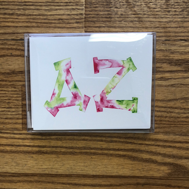 Watercolor note cards-Delta Zeta