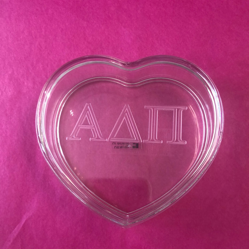 Acrylic Heart Box - Alpha Delta Pi