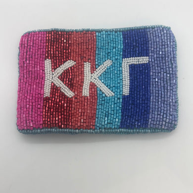 Greek Stripe Pouch-Kappa Kappa Gamma