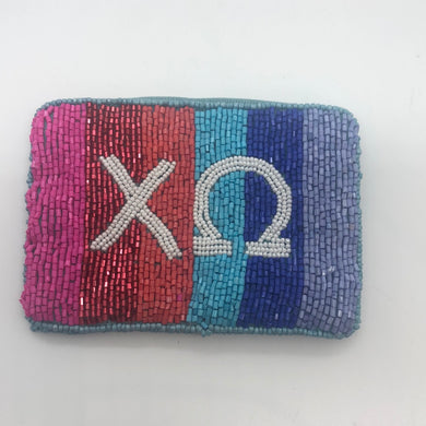 Greek Stripe Pouch-Chi Omega