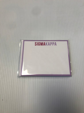 Sigma Kappa 10 count notecards/envelopes