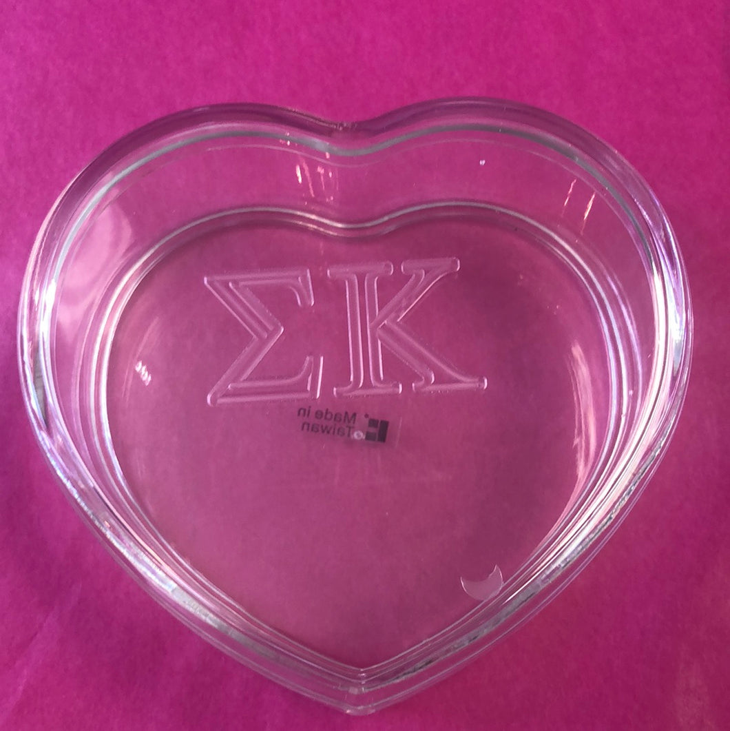 Acrylic Heart Box - Sigma Kappa