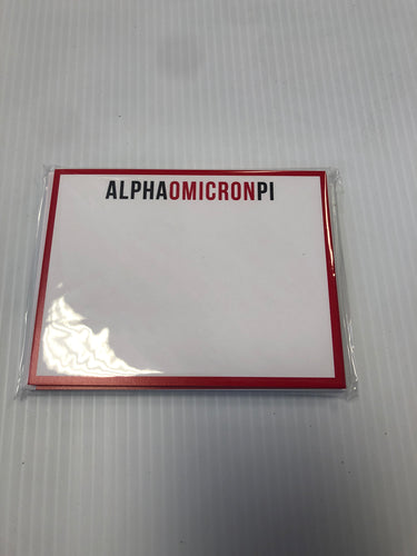 Alpha Omicron Pi notecards 10 count/envelopes
