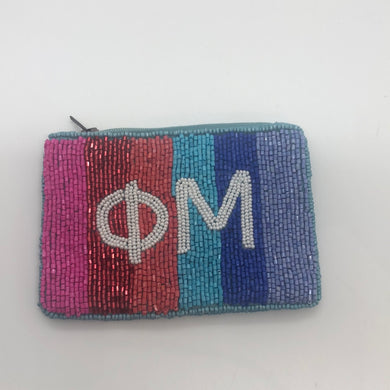 Greek Stripe Pouch-Phi Mu