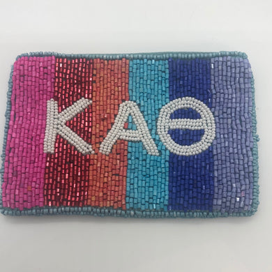 Greek Stripe Pouch-Kappa Alpha Theta