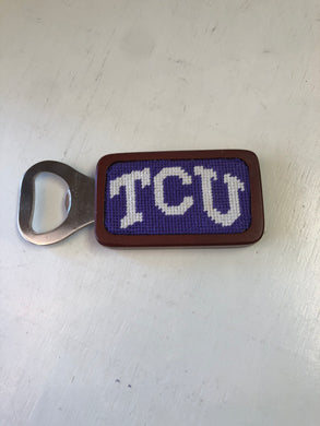 Tcu needlepoint bottle opener