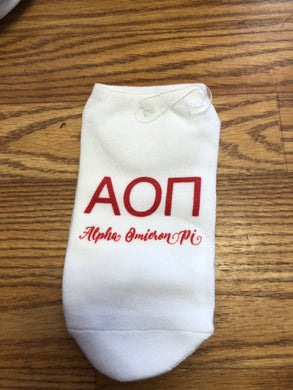No Show Socks- Alpha Omicron Pi