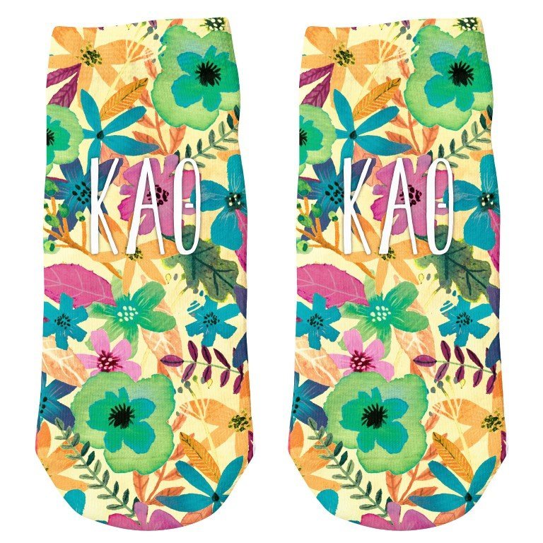 Floral Ankle Socks - Kappa Alpha Theta