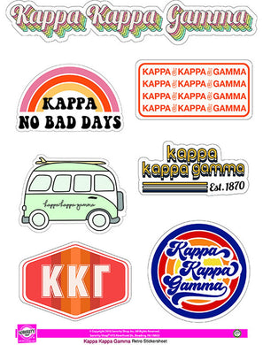 Retro Sticker Sheet - Kappa Kappa Gamma