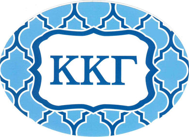 Oval Quatrefoil Decal - Kappa Kappa Gamma