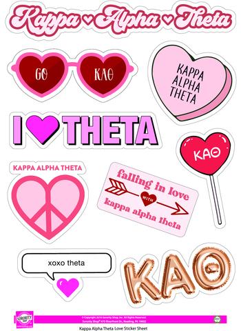 Love Theme Sticker Sheet - Kappa Alpha Theta
