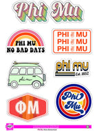 Retro Sticker Sheet - Phi Mu