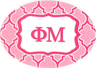 Oval Quatrefoil Decal - Phi Mu