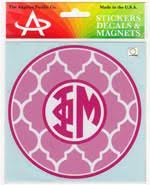 Quatrefoil Monogram Decal - Phi Mu