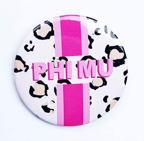 Cheetah Stripe Button - Phi Mu