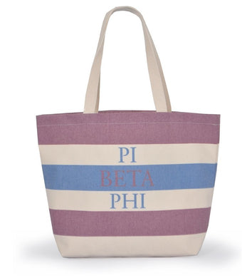 Striped Sorority Tote - Pi Beta Phi