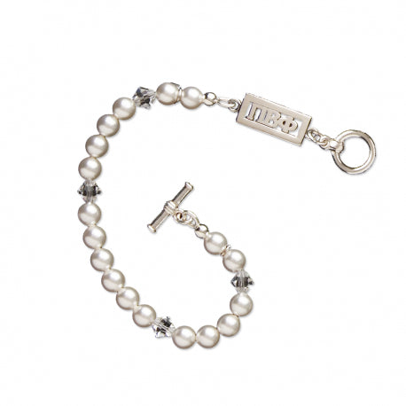 Swarovski White Pearl and Crystal Bracelet - Pi Beta Phi