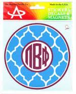 Quatrefoil Monogram Decal - Pi Beta Phi