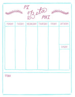 Weekly Schedule Pad - Pi Beta Phi