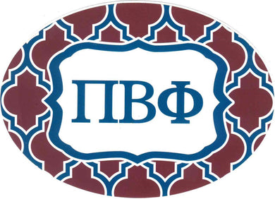 Oval Quatrefoil Decal - Pi Beta Phi