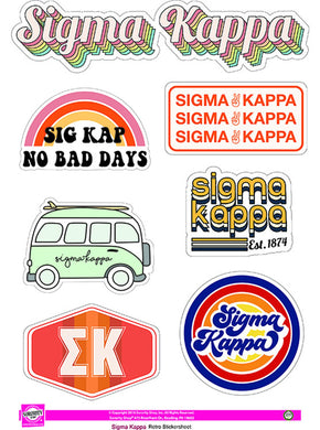Retro Sticker Sheet - Sigma Kappa